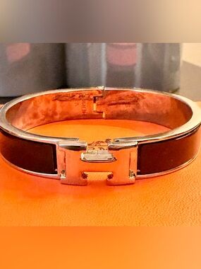 Hermes H Black/Palladium Clic Bracelet